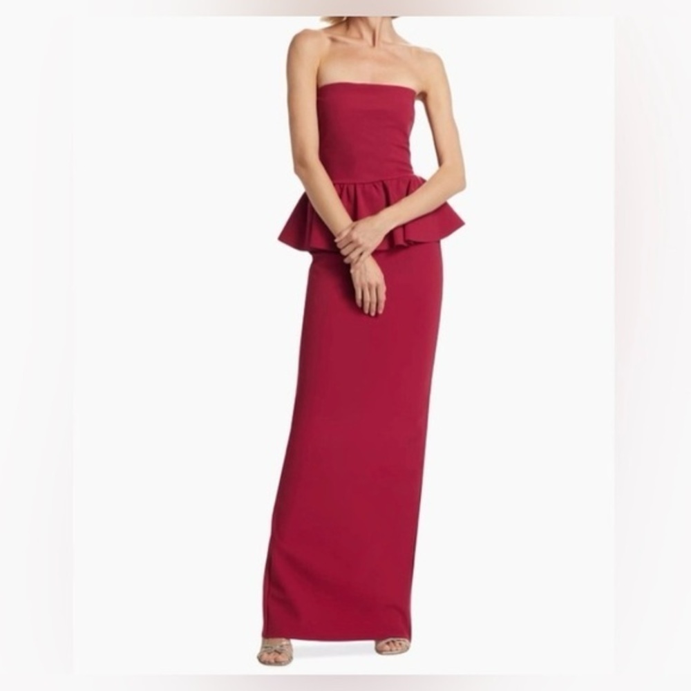 Chiara Boni La Petite Robe Panthea Strapless Peplum Gown 14